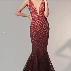 Nicole Bakti 6786 Sequin Embellished Mermaid Gown